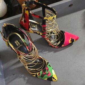 Scene Weaver Vibrant Strappy Heels